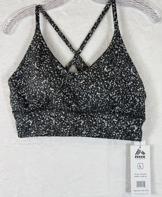 RBX Womens Sports Bra Large Gray Strappy Workout Top New NWT