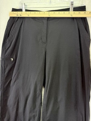 LL Bean Womens Utility Pants 12 Black Nylon Stretch Hiking