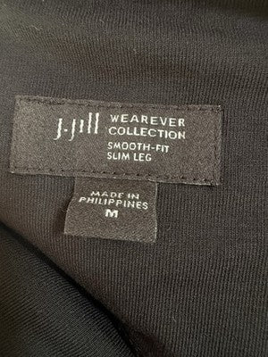 J Jill Wearever Pants Medium Black Smooth Fit Slim Leg Knit Womens Pull On