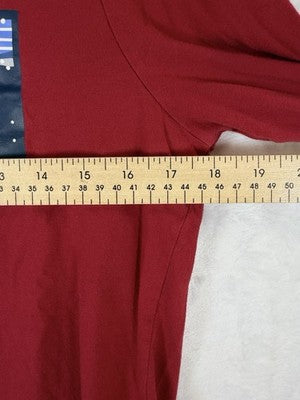 LL Bean Long Sleeve T Shirt Women XS Petite Red Mountains Logo
