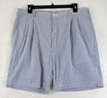 Jos A Bank Shorts 40 Mens Blue White Stripe Stays Cool 100% Cotton 9” Joseph