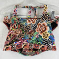 Venus Bikini Set Halter Top Medium Bottom Size 4 Animal Print Swimwear Womens
