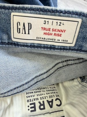 Gap True Skinny High Rise Jeans 31 12 Long Womens Blue Denim