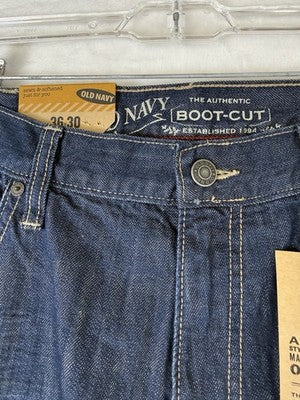 Old Navy Jeans Mens 36x30 Bootcut Y2K Deadstock Dark Blue Denim Vintage New NWT