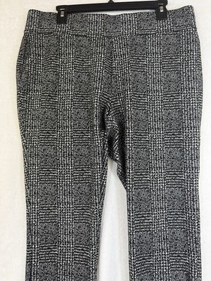 Lands End Starfish Leggings Large Womens Black White Print Pull On