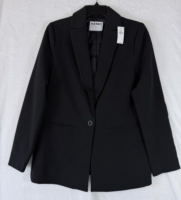 Old Navy Blazer Women XS Black Jacket Classic Stretch New NWT