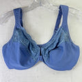 Glamorise Wonderwire Bra 38DD Blue Front Closure Full Coverage 1245 Underwire