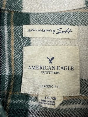 American Eagle Amazingly Soft Shirt Small Womens Red Plaid Top Long Sleeve