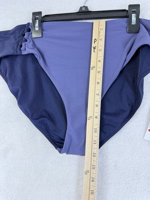 Calia Swim Bottom XL Purple Mid Rise Looped Womens Tankini Swimwear New NWT