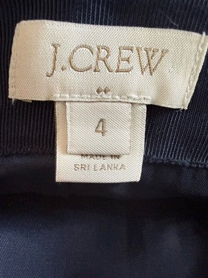 J Crew Pencil Skirt 4 Wool Blend Gray Navy Blue Striped Womens