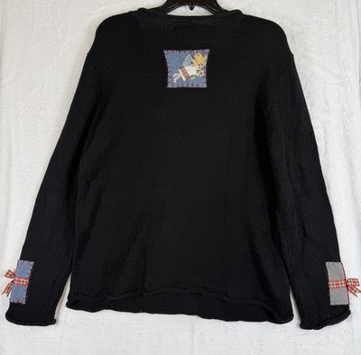 North Style Christmas Sweater Medium Holiday Teachercore Black Embellished Women