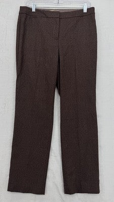 Talbots Wool Pants 6 Petite Straight Leg Burgundy Fabric Made In Italy