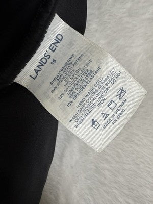 Lands End Tankini Top 16 Black Sweetheart Wrap Underwire Womens Swim Swimwear