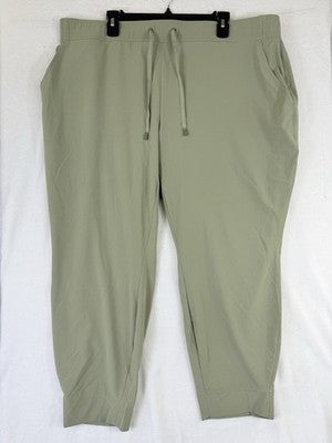 Eddie Bauer Womens Pants 2XL Departure Stretch Mid Rise Joggers Green Pull On
