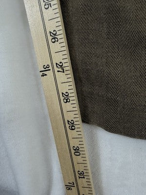 Gap Linen Blend Dress Pants 33x30 Mens Brown Herringbone 90s Loose Pleated New