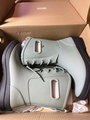 Bogs Boots Womens 10 Plush Green Amanda 2 Lace Up Waterproof Rain New