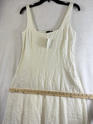 Gap Linen Blend Maxi Dress Small Petite Women Ivory Sleeveless Long New