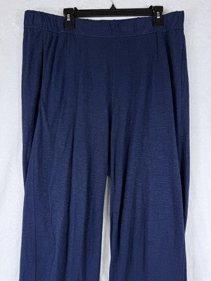 Eileen Fisher Lantern Pants Large Blue Hemp Organic Cotton Pull On Knit Women