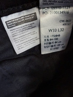Levis 510 33x32 Jeans Black Skinny Mens Denim