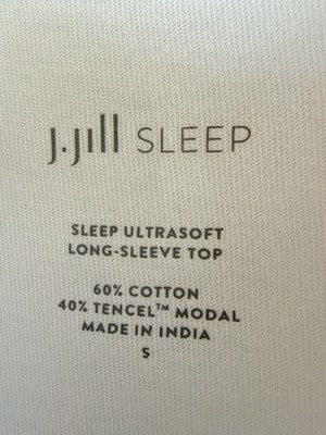 J Jill Sleep Top Small Snowflake Gray Pajamas PJ Shirt Long Sleeve