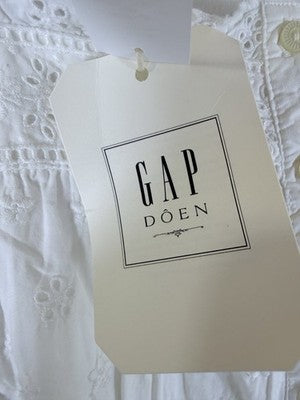 Gap × DÔEN Eyelet Midi Dress Small Womens Off White Sleeveless Boho Doen New NWT