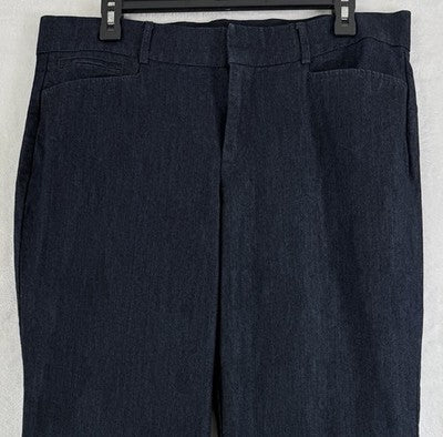 Dockers Womens Pants 14 Medium Denim Trousers Jeans Dark Blue Straight Leg