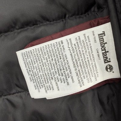 Timberland Puffer Vest XXL Mens Axis Peak Durable Water Repellent Burgundy New