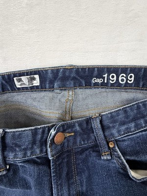 Gap Jeans Women 30 Short Real Straight Leg Dark Blue Denim