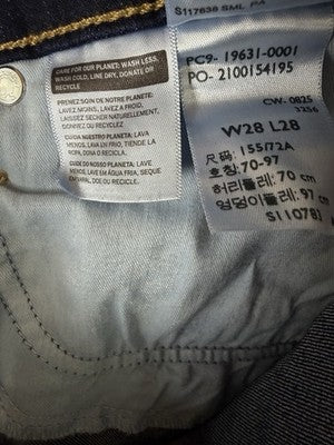 Levis 314 Shaping Straight Leg Jeans 28 Womens Dark Blue Rinse 28x28 Levi’s