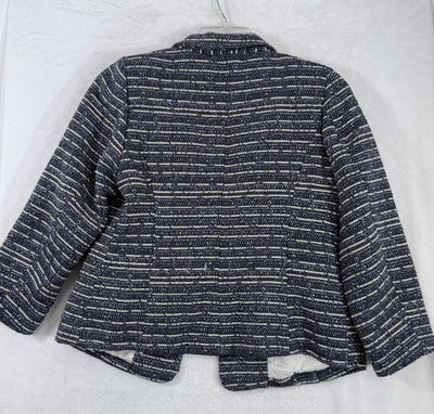 Kensie Jacket Medium Blazer Gray Blue Tan Tweed 1 Button Blazer Womens