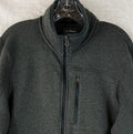 LL Bean Sweater Fleece Full Zip Jacket Mens Large Green Mock Neck Long Sleeve
