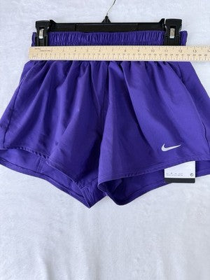 Nike Womens One Shorts XS Dri-FIT Mid Rise 3" Brief Lined Shorts Purple New NWT