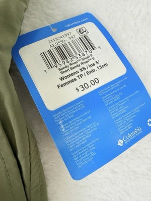 Columbia Shorts Womens XS Sandy River Short II 5” Nylon Pockets New NWT