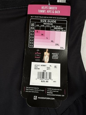 Maidenform Shapewear XL Shapes High Waist Thigh Slimmer Firm SE5001 Black New