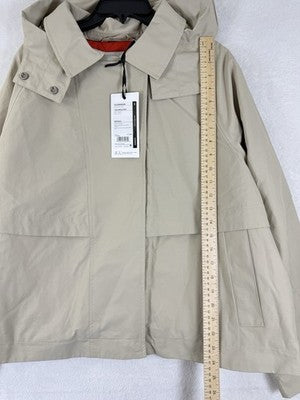 Calia Jacket XXL Womens Crop Rain Trench Coat 2X Hooded Tan Beige New NWT  $118