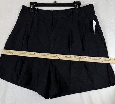 Gap 365 High Rise Linen Blend Shorts Large Tall Women Black New NWT