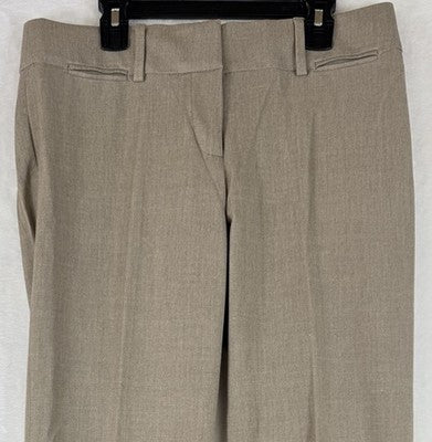 Ann Taylor Loft Marisa Trouser 4 Petite Linen Blend Beige 4P Womens Straight Leg