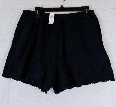 Gap Shorts Women Medium Tall Black Eyelet Pull On Lined Easy 5” New NWT