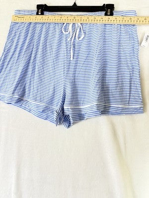 Gap Body Modal Pajamas XL Set Top Shorts Womens Blue Stripe Short Sleeve New NWT
