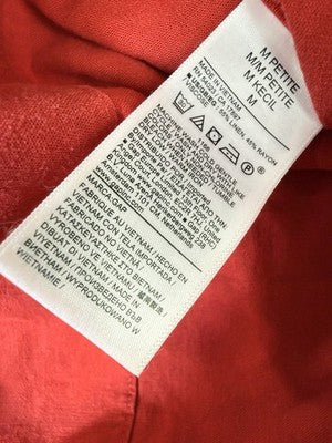 Gap Cropped Top Medium Petite Linen Blend Crop Shell Tank Sleeveless Red New NWT