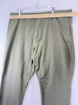 Old Navy Chinos 40x30 Mens Green Pants Flat Front Slim Built In Flex