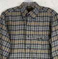 J.Crew Cashmere Blend Slim Flannel Shirt Men Small Tan Button Down Mens