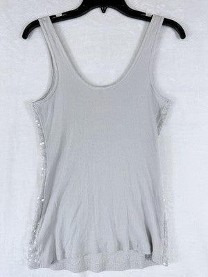 Express Sequin Tank Top Medium Gray Womens Sleeveless Knit