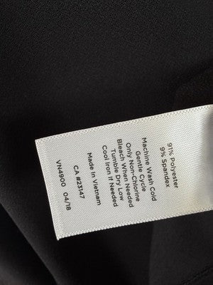 Talbots Dress XL Black Faux Wrap 3/4 Sleeve Midi