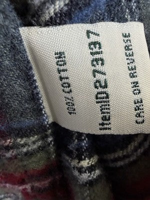 LL Bean Women's Scotch Plaid Flannel Shirt Large Button Up Gray Relaxed Fit Top