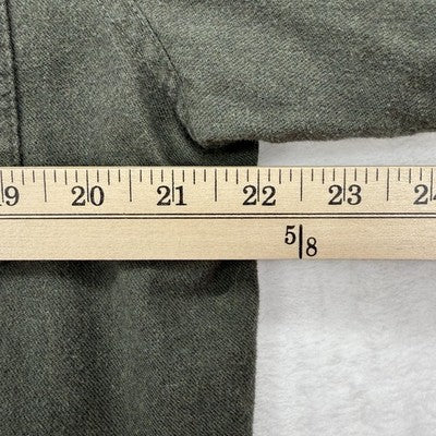 Toad And Co Mens Flannel Shirt Large Green Button Up Long Sleeve 100% Cotton