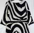 Chicos Size 2 Dress Zebra Print Blouson 3/4 Sleeve Cold Shoulder Womens Large