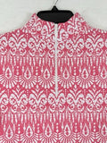 IBKUL Womens Long Sleeve Top XS 1/4 Zip Mock Neck Pink Barbara Golf