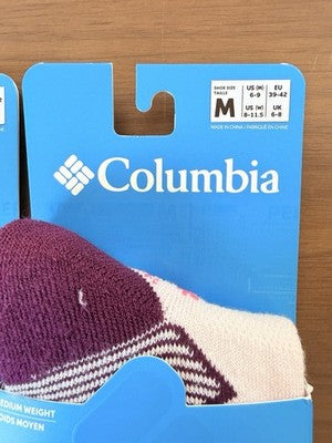 Columbia Ski Socks Medium Womens Lot 3 Pairs Over The Calf Lot New