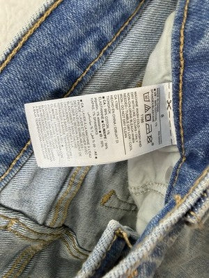 Old Navy Jeans 8 Crop Flare Blue Raw Hem Womens New